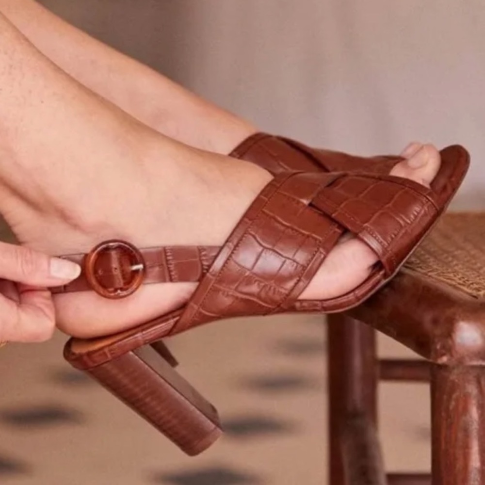Sezane high Maud sandal. Like new! Size 38 (US 7)